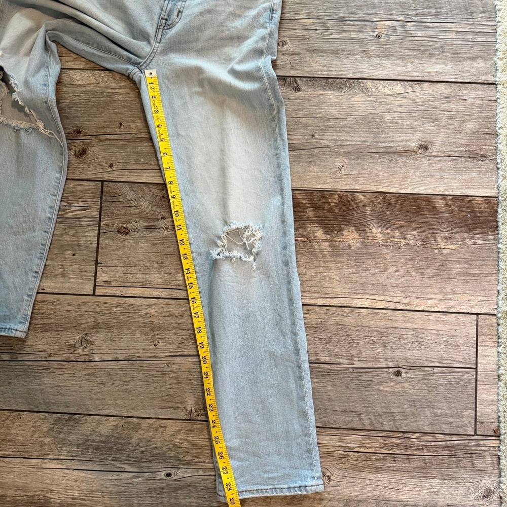 Madewell The Perfect Vintage Straight Jean Light Wash Distressed Knee Size 25 - Picture 8 of 8